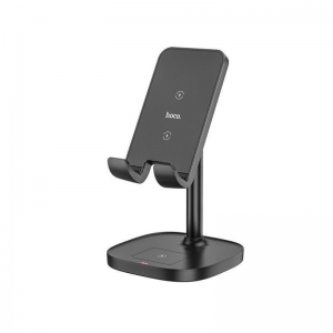 POWER ADAPTOR W/L CHARGING HOCO 2 IN 1 STAND FOR PHONE 15W BLACK
